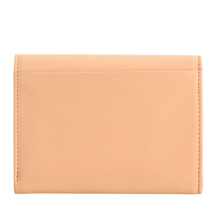 DUDU Cartera de piel auténtica RFID para mujer con monedero, cartera colorida con doble solapa, tarjetero, tarjetero para billetes