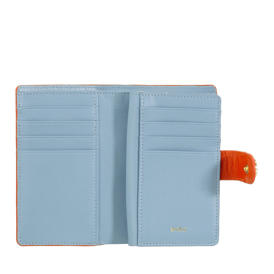 DUDU Cartera de Mujer de Piel con Monedero con Cremallera y Tarjetero - Carteras de Mujer Elegantes y Funcionales para Tarjetas, Billetes y Monedas