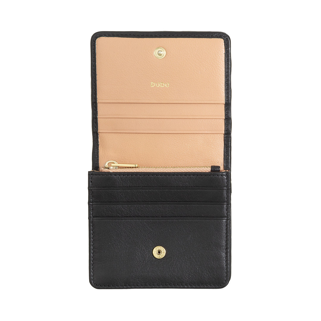 Cartera Pequeña de Mujer DUDU en Piel Trenzada - Elegante y Compacta con Compartimentos para Tarjetas, Tarjetas, Billetes y Monedas - Diseño Refinado