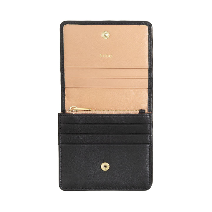 Cartera Pequeña de Mujer DUDU en Piel Trenzada - Elegante y Compacta con Compartimentos para Tarjetas, Tarjetas, Billetes y Monedas - Diseño Refinado