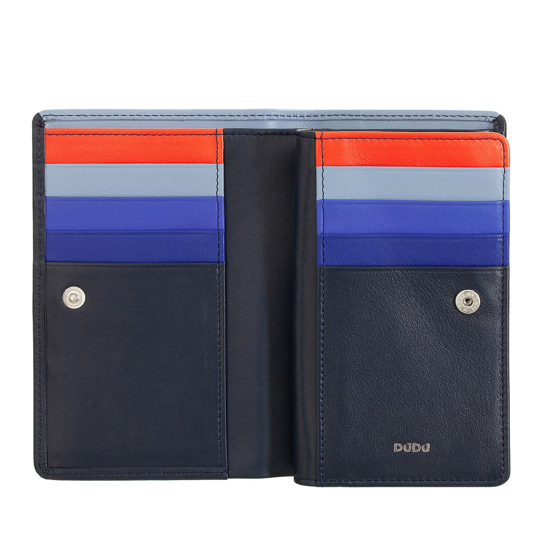 Cartera de Mujer DUDU Colorful RFID en Piel Multicolor con Monedero con Cremallera, Tarjeteros y Tarjeteros