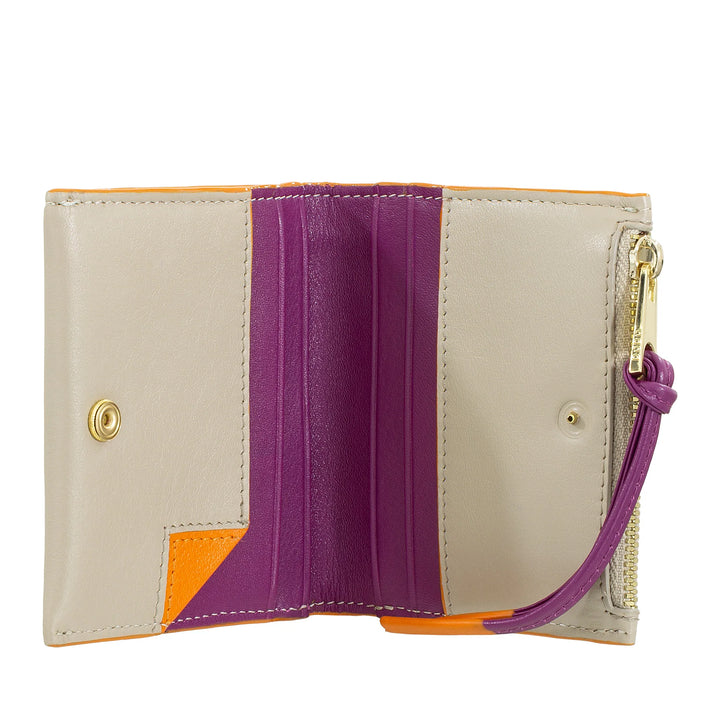 DUDU Petit Portefeuille en Cuir pour Femme avec Fermeture Éclair - Portefeuille Compact Fin avec Porte-Cartes, Poche à Monnaie avec Fermeture Éclair et Billets de Banque