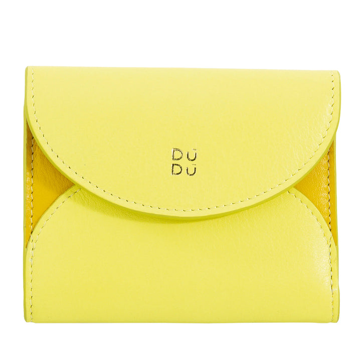 DUDU Cartera de mujer pequeña y compacta de piel con tarjetero y monedero - Carteras de mujer de piel auténtica elegantes y espaciosas