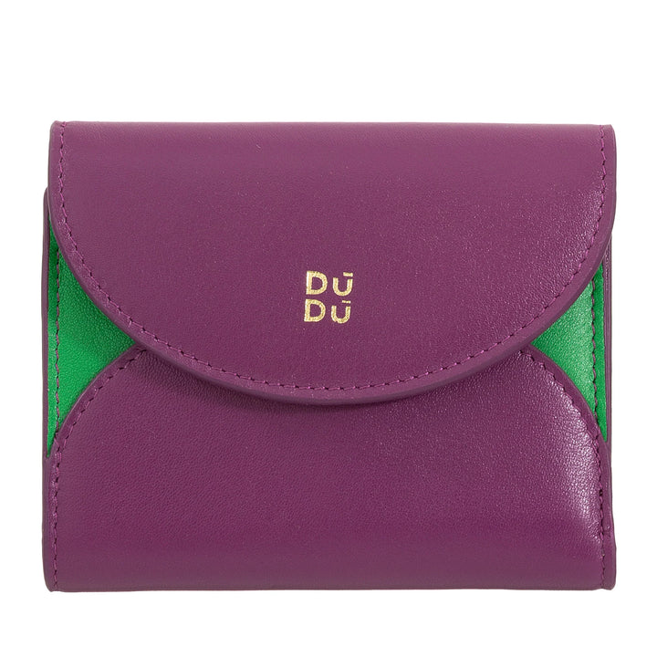 DUDU Portafoglio Donna Piccolo in Pelle Compatto con Porta Carte e Portamonete – Portafogli Donna Vera Pelle Elegante e Capiente