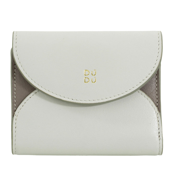 DUDU Cartera de mujer pequeña y compacta de piel con tarjetero y monedero - Carteras de mujer de piel auténtica elegantes y espaciosas