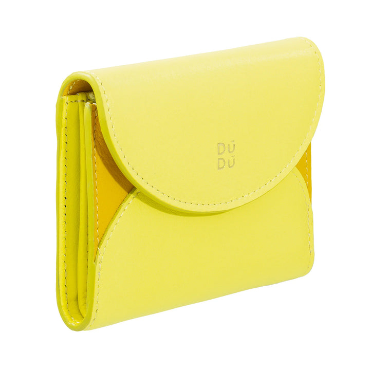 DUDU Cartera de mujer pequeña y compacta de piel con tarjetero y monedero - Carteras de mujer de piel auténtica elegantes y espaciosas