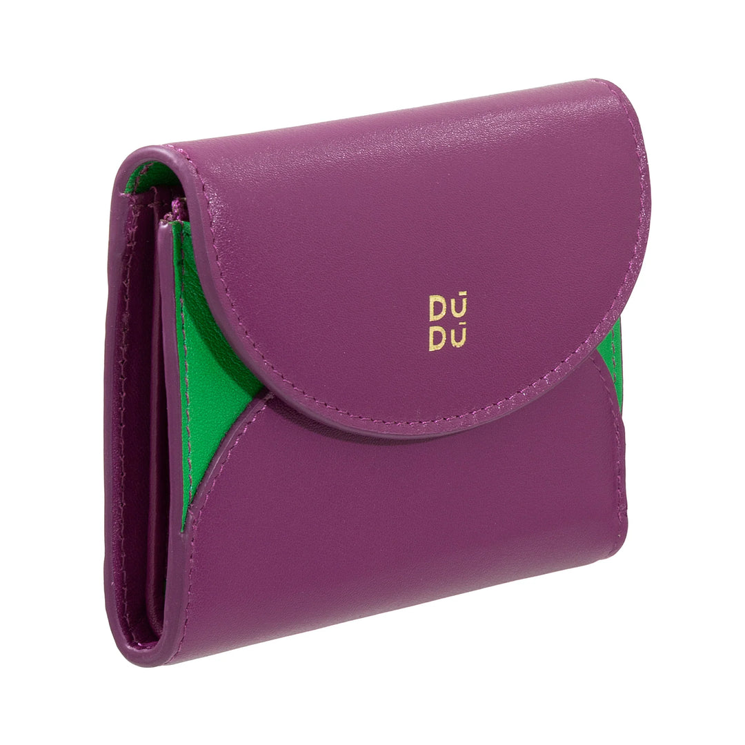 DUDU Portafoglio Donna Piccolo in Pelle Compatto con Porta Carte e Portamonete – Portafogli Donna Vera Pelle Elegante e Capiente