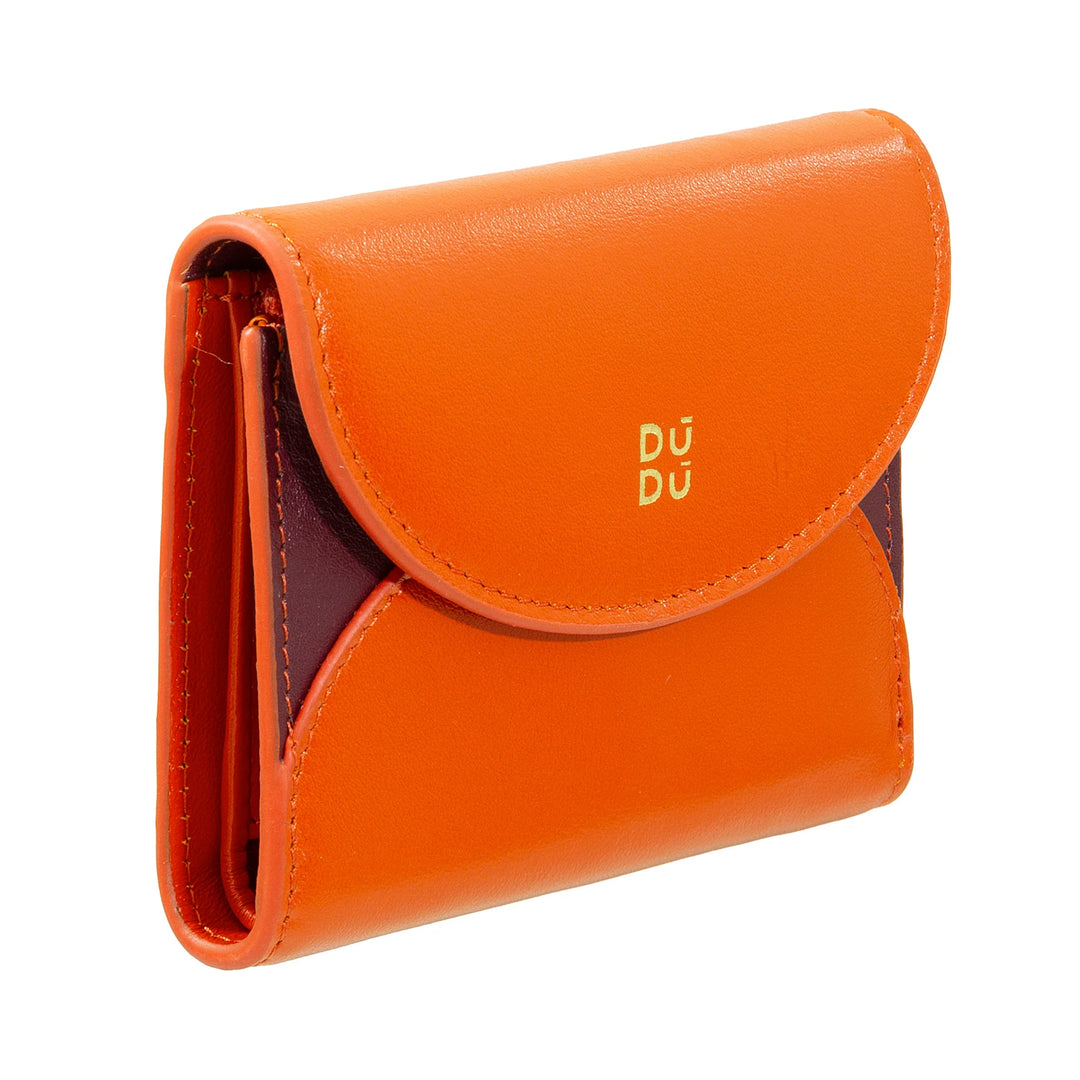 DUDU Cartera de mujer pequeña y compacta de piel con tarjetero y monedero - Carteras de mujer de piel auténtica elegantes y espaciosas