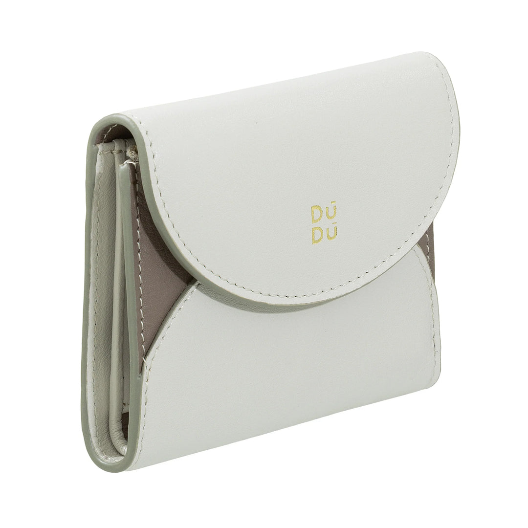 DUDU Cartera de mujer pequeña y compacta de piel con tarjetero y monedero - Carteras de mujer de piel auténtica elegantes y espaciosas