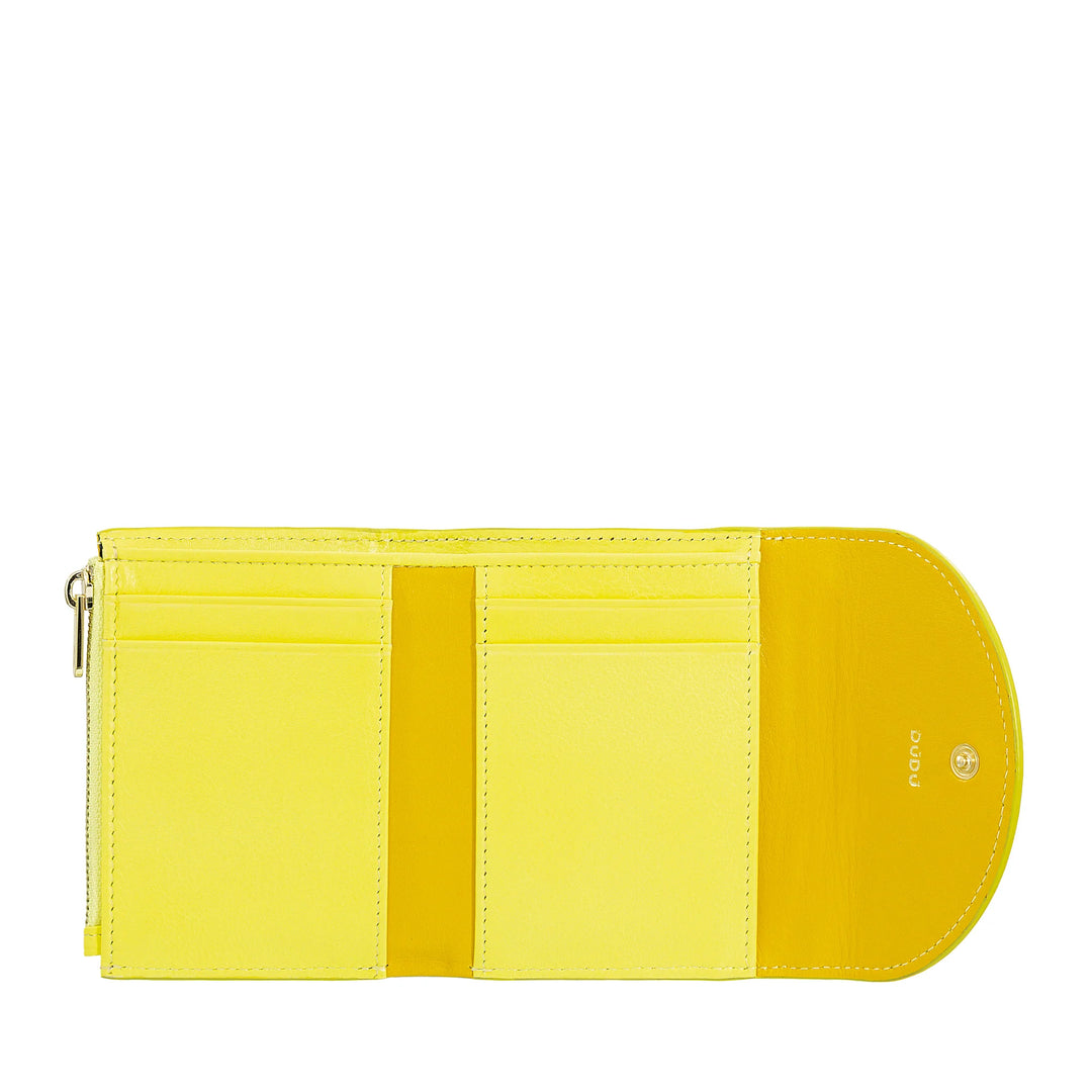 DUDU Cartera de mujer pequeña y compacta de piel con tarjetero y monedero - Carteras de mujer de piel auténtica elegantes y espaciosas