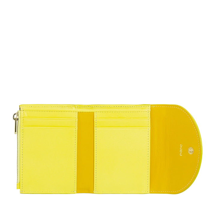 DUDU Cartera de mujer pequeña y compacta de piel con tarjetero y monedero - Carteras de mujer de piel auténtica elegantes y espaciosas