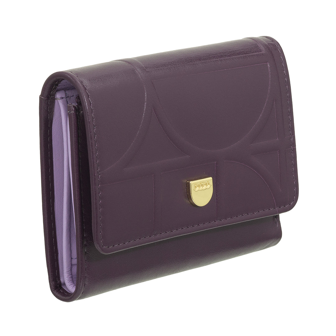 DUDU Cartera Pequeña RFID para Mujer en Piel Auténtica Estampada, Carteras con Bolsillo con Cremallera - Elegante, Compacta para Monedero, Perfecta para Tarjetas y Monedas