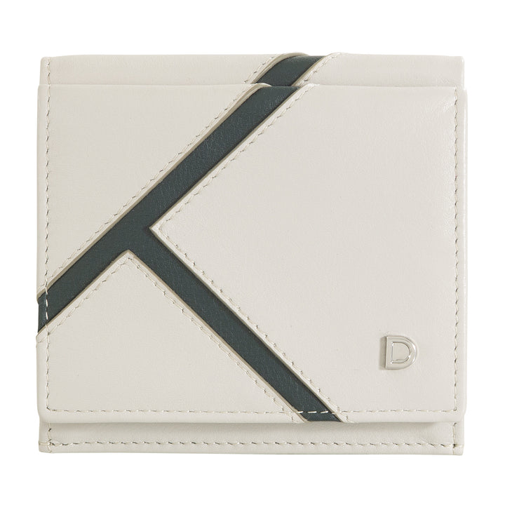 DUDU Unisex-Geldbörse aus echtem Leder – Bifold mit Knopfverschluss und externem Münzfach – Design inspiriert von Tennisplatzturnieren