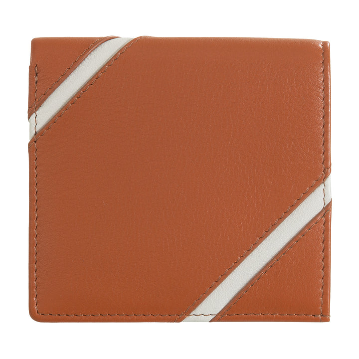 DUDU Unisex Wallet in Genuine Leather - Bifold with Button Closure and External Coin Purse - Design Inspired by Tennis Court Tournaments