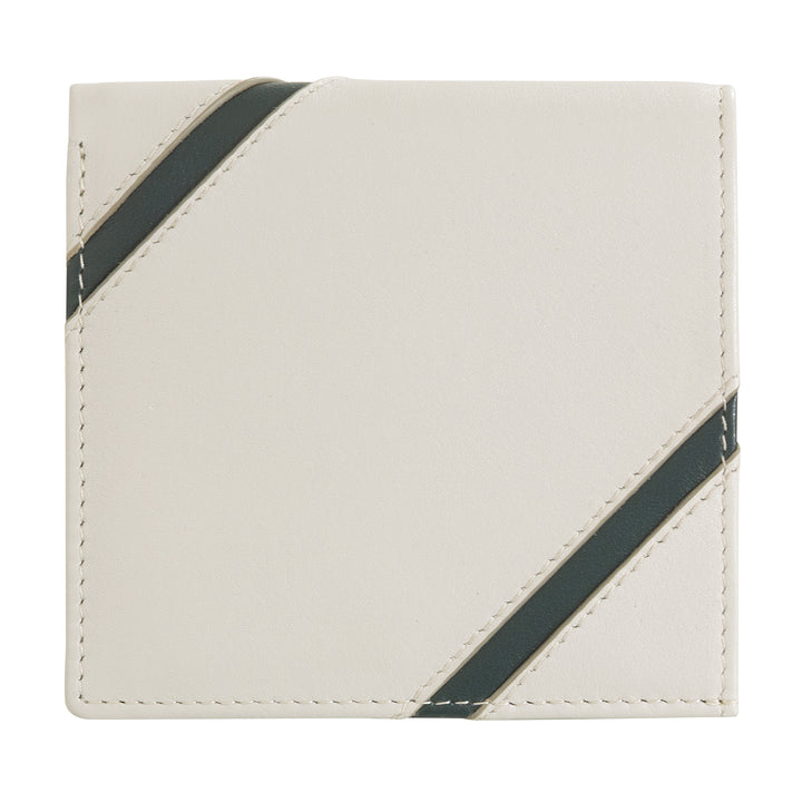 DUDU Unisex-Geldbörse aus echtem Leder – Bifold mit Knopfverschluss und externem Münzfach – Design inspiriert von Tennisplatzturnieren