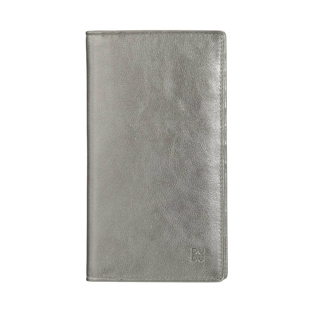 DUDU Cartera Grande de Mujer Anti-RFID en Piel de Color con 16 Bolsillos para Tarjetas de Crédito y Tarjetas