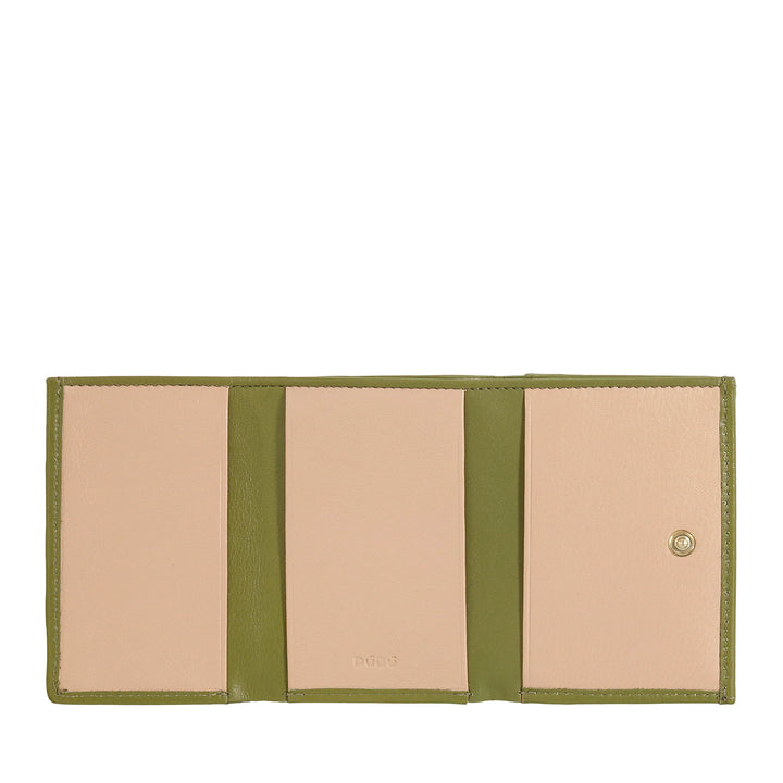 DUDU Cartera Pequeña de Mujer en Piel Tejida con Monedero - Elegante y Compacta Cartera de Piel Tejida Tarjetero