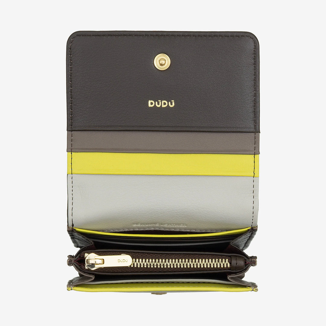 DUDU Small Ultra Compact Colorful RFID Shielded Leather Women&