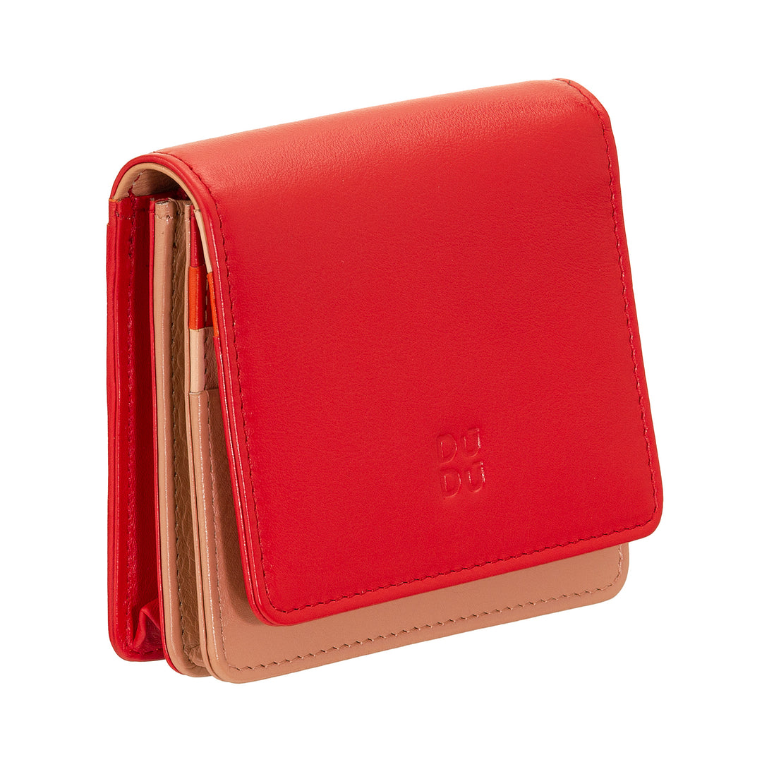 DUDU Small Ultra Compact Colorful RFID Shielded Leather Women&