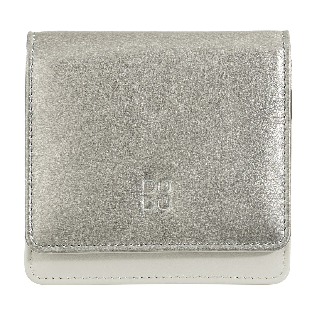 DUDU Women's Wallet Small RFID Shielded Leather Ultra Compact with Internal Zip and 8 Card Holders