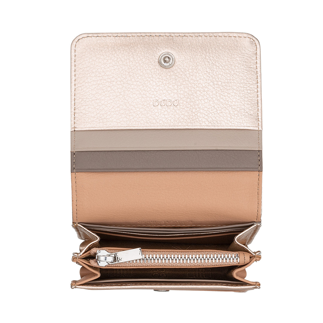 DUDU Small Ultra Compact Colorful RFID Shielded Leather Women&