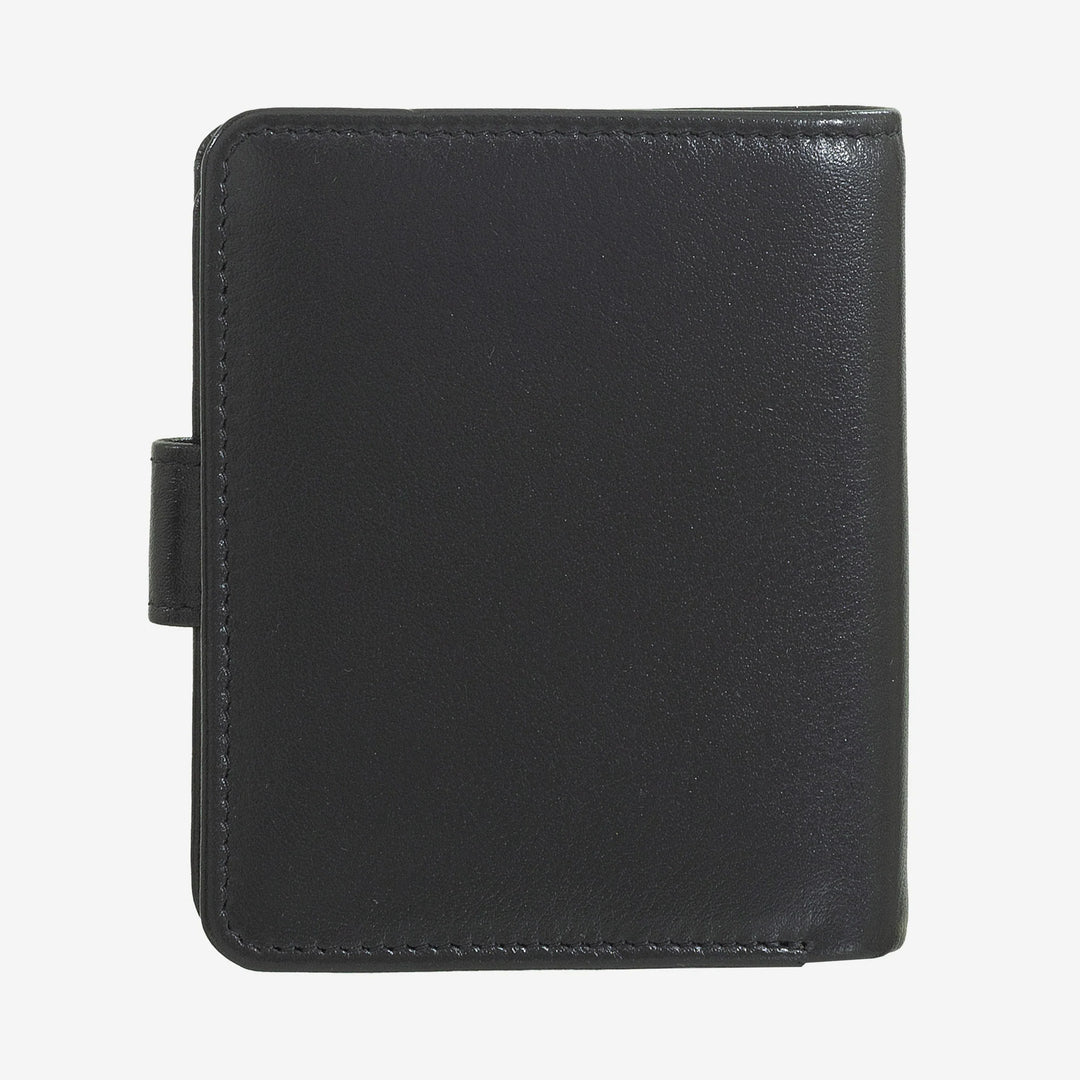 DUDU Cartera Pequeña de Mujer de Piel con Monedero con Cremallera, Monedero Compacto con Cierre de Botón, Porta Billetes, Tarjetero y Protección RFID