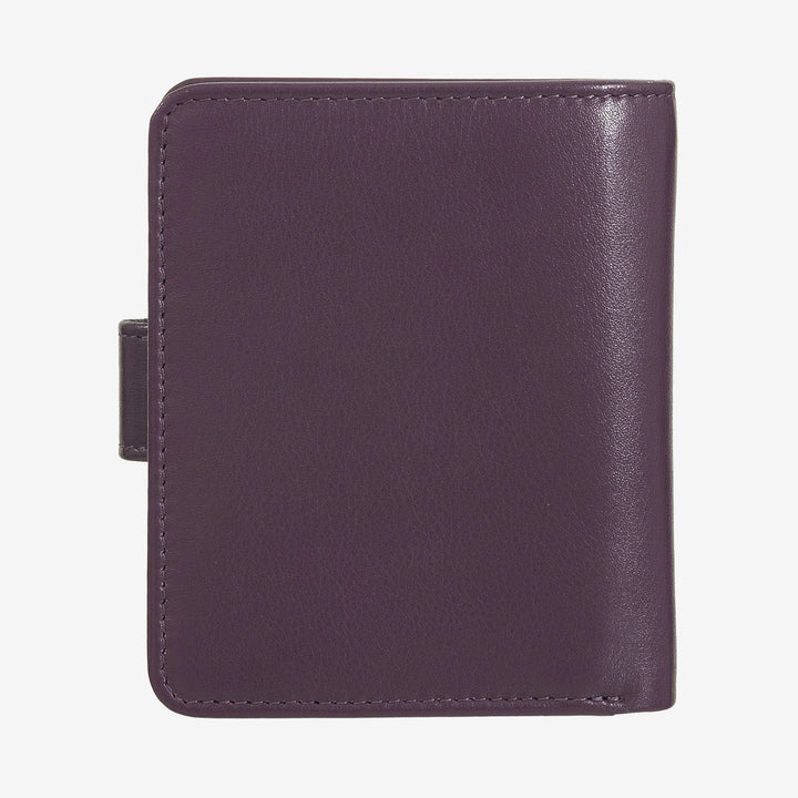 DUDU Cartera Pequeña de Mujer de Piel con Monedero con Cremallera, Monedero Compacto con Cierre de Botón, Porta Billetes, Tarjetero y Protección RFID