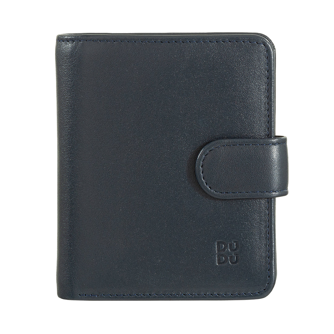 Petit portefeuille en cuir pour femme avec porte-monnaie à fermeture à glissière, Porte-monnaie compact avec fermeture à bouton, Porte-monnaie, Porte-cartes et Protection RFID