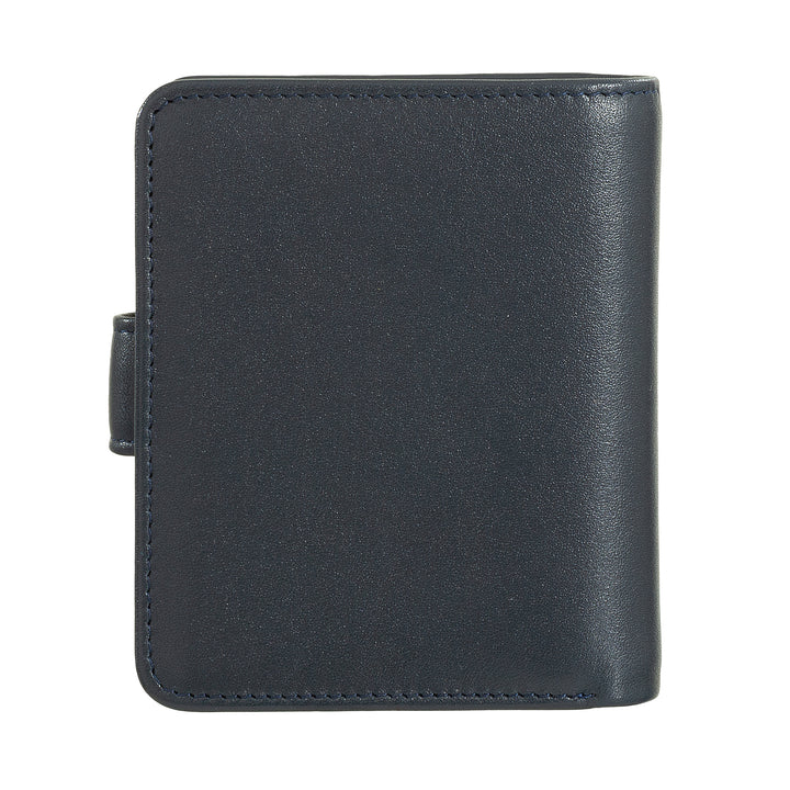 Petit portefeuille en cuir pour femme avec porte-monnaie à fermeture à glissière, Porte-monnaie compact avec fermeture à bouton, Porte-monnaie, Porte-cartes et Protection RFID