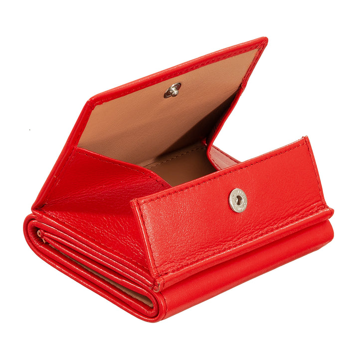DUDU Cartera Pequeña de Hombre en Piel, Carteras de Mujer, Diseño Compacto con Monedero para Billetes y Tarjetas
