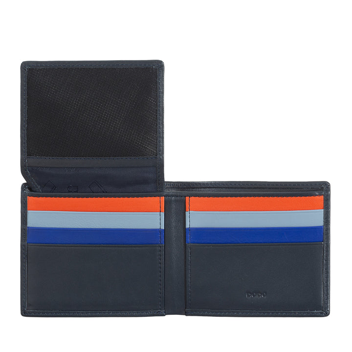 DUDU Men's RFID Small Wallet Leather Multicolor Card Holder Card Cards