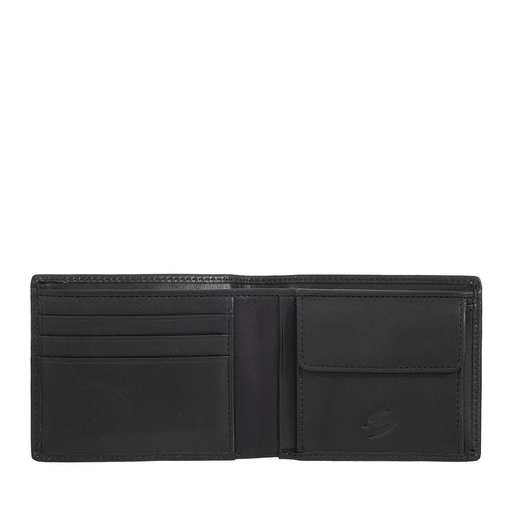 Nuvola Pelle Petit portefeuille en cuir pour homme avec porte-monnaie – Compact et élégant avec compartiments pour cartes, cartes et billets, design fin