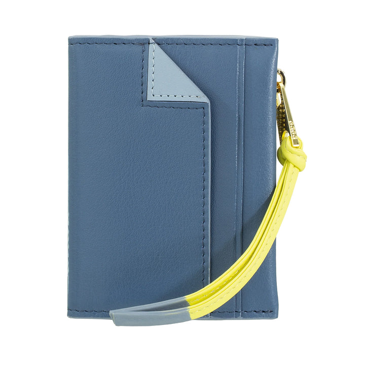 DUDU Tarjetero pequeño de piel para mujer - Tarjetero compacto y delgado con cremallera para monedas, compartimentos para tarjetas, documentos, adecuado para bolsos pequeños
