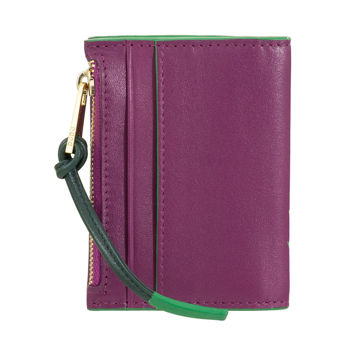 DUDU Tarjetero pequeño de piel para mujer - Tarjetero compacto y delgado con cremallera para monedas, compartimentos para tarjetas, documentos, adecuado para bolsos pequeños