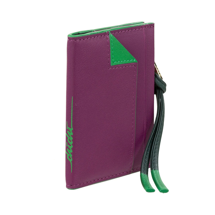 DUDU Tarjetero pequeño de piel para mujer - Tarjetero compacto y delgado con cremallera para monedas, compartimentos para tarjetas, documentos, adecuado para bolsos pequeños