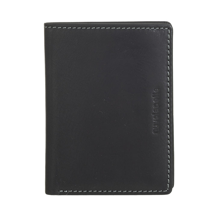 Nuvola Pelle Petit portefeuille en cuir pour homme – Porte-cartes compact et élégant, poches pour documents et billets, design de poche fin