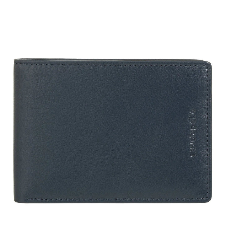 Nuvola Pelle Portafoglio Uomo Compatto Slim in Vera - Portacarte Pelle Porta Banconote e 6 Tasche Slot Porta Tessere Documenti
