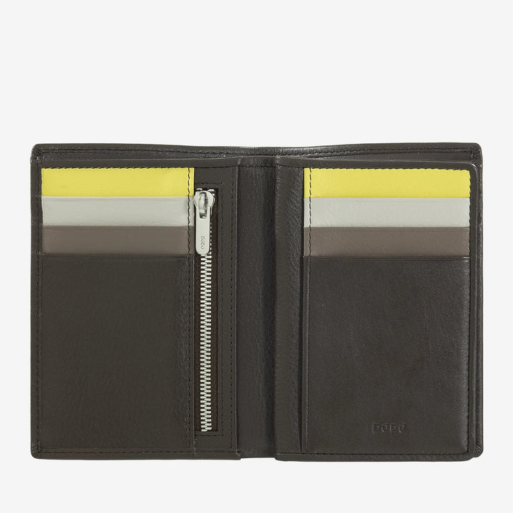 DUDU Portefeuille RFID homme en cuir multicolore avec zip