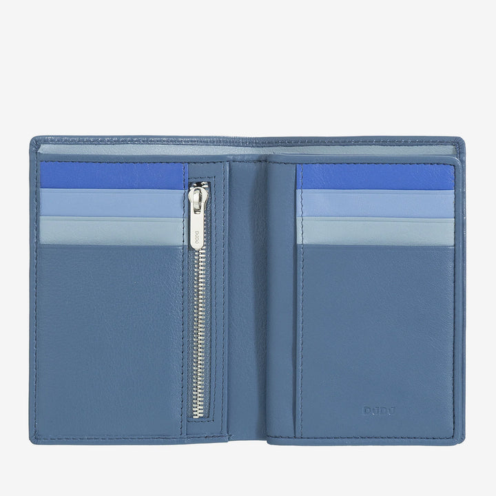DUDU Portefeuille RFID homme en cuir multicolore avec zip
