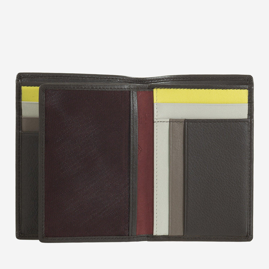 DUDU Portefeuille RFID homme en cuir multicolore avec zip