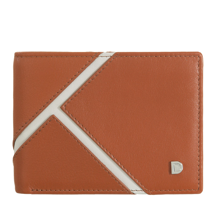 DUDU Portafoglio Uomo Piccolo in Vera Pelle – Design Compatto Ispirato al Tennis – 2 Tasche per Banconote e Porta Carte – Stile Minimal e Sportivo