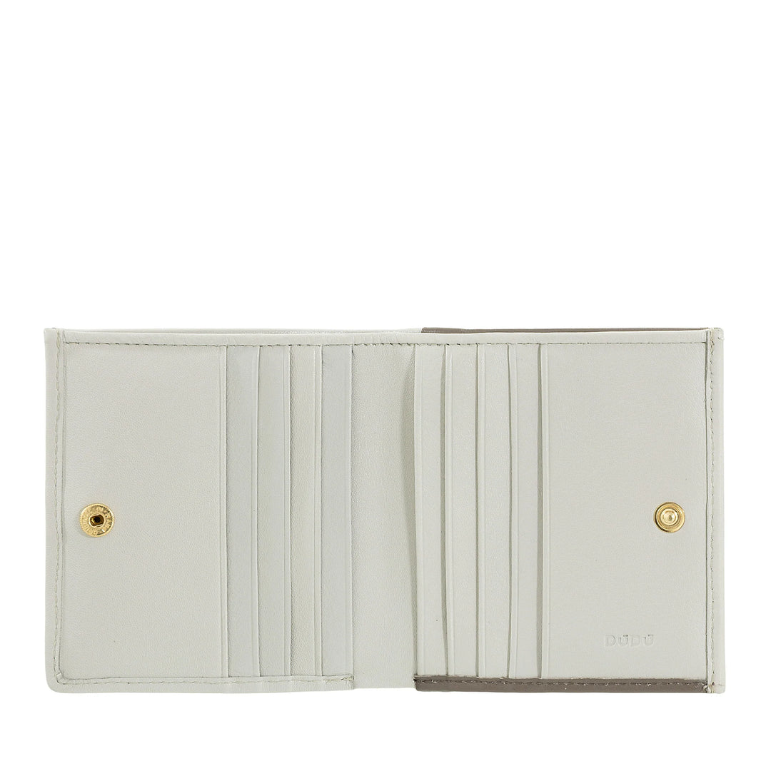 DUDU Cartera para Hombre y Mujer en Piel Auténtica Tejida Multicolor - Cartera Compacta con Tarjetero, Monedero, Billetes y Cierre con Botón