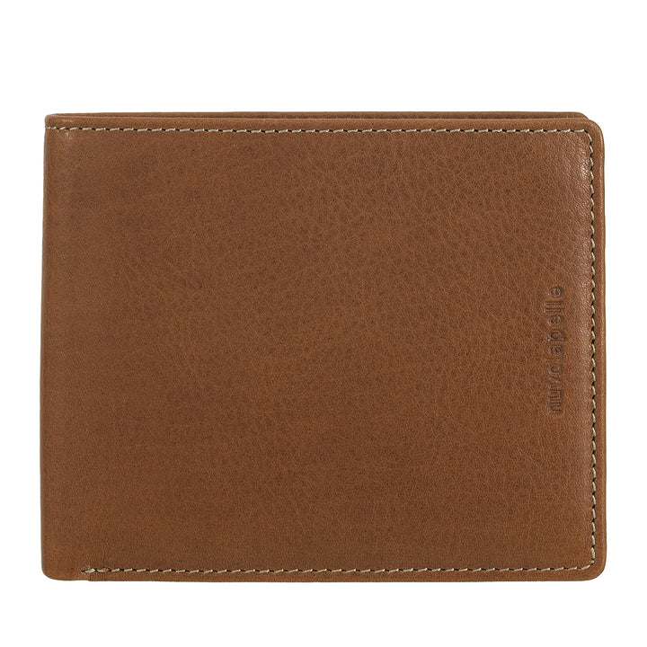 Nuvola Pelle Cartera de hombre de piel con monedero - Elegante cartera clásica con compartimentos para tarjetas, bolsillo de malla y doble compartimento para billetes