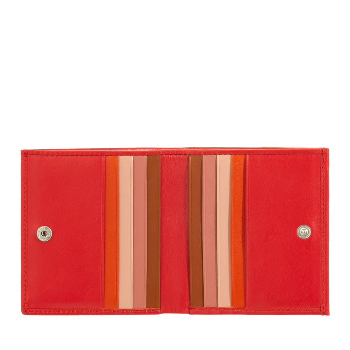 DUDU Multicolor Leather RFID Wallet Card and Coin Holder