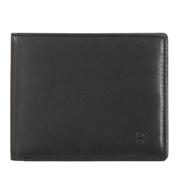 DUDU RFID Herrenbrieftasche aus farbigem Nappaleder mit Münzfach und Kartenhalter