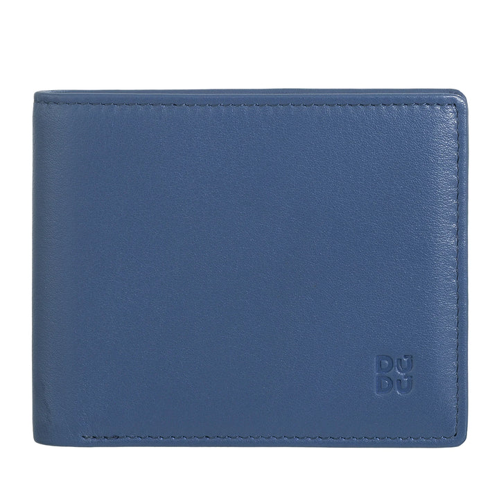 DUDU Cartera Hombre Slim en Piel con Protección RFID Tarjetero con Monedero Carteras Coloridas