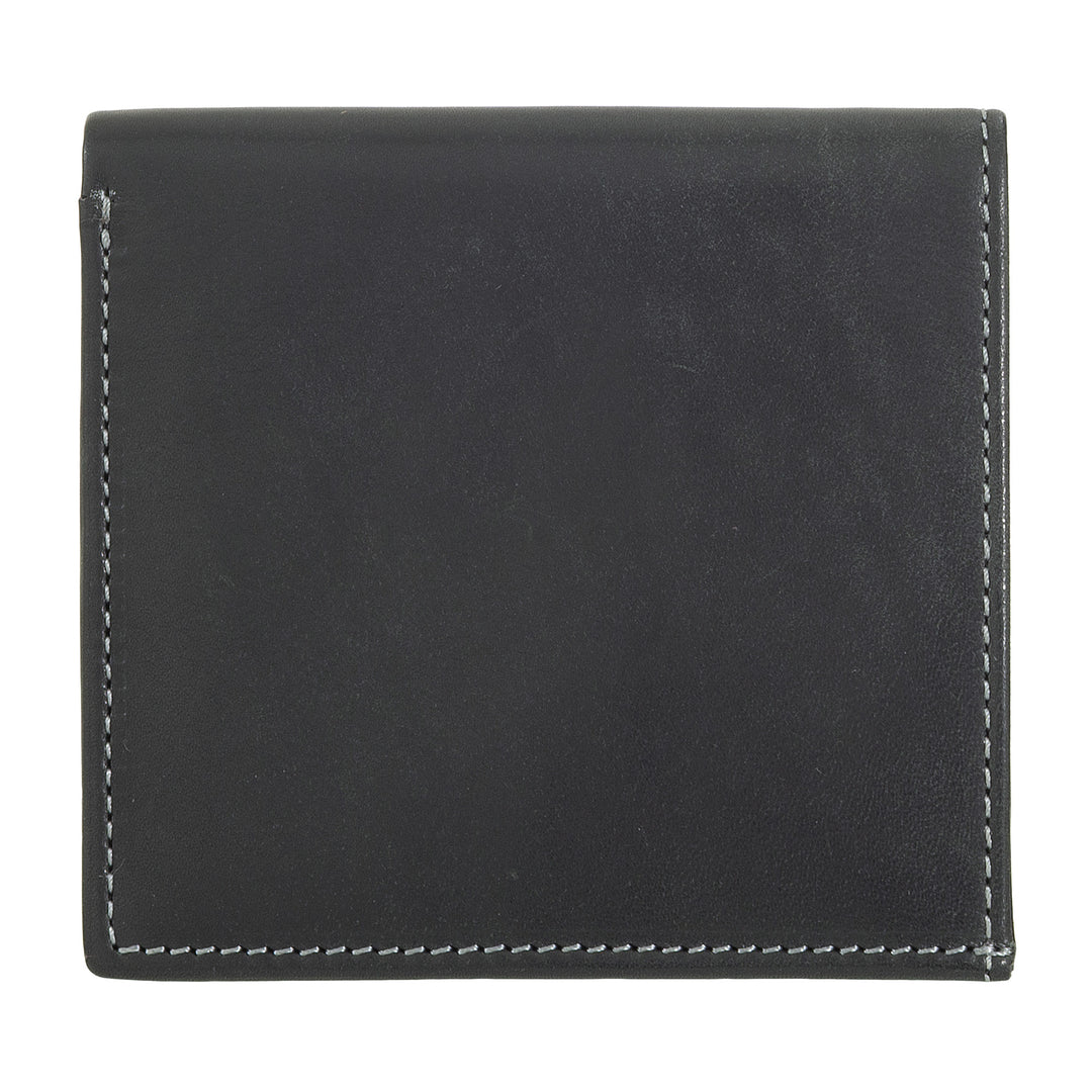 Nuvola Pelle Portafoglio Uomo Pelle con Portamonete a Pozzetto – Portafoglio Compatto in Vera Pelle con Porta Carte, Banconote e Bottone di Chiusura – Design Classico e Funzionale