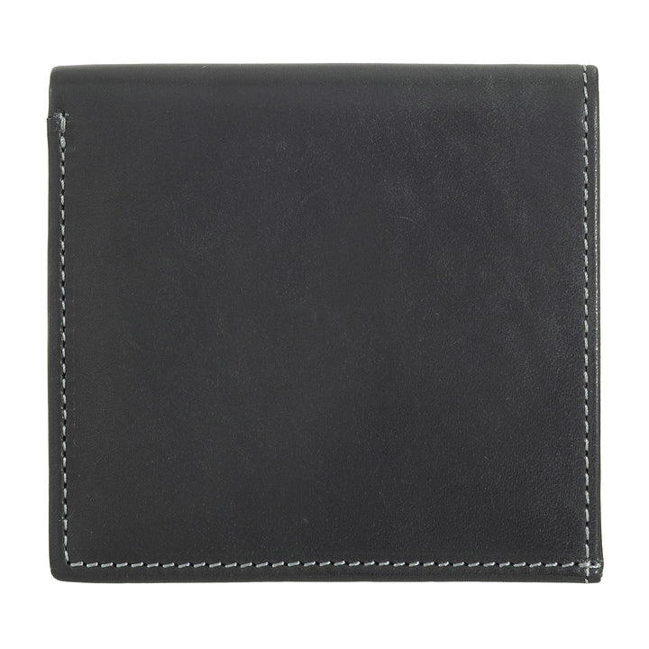 Nuvola Pelle Portafoglio Uomo Pelle con Portamonete a Pozzetto – Portafoglio Compatto in Vera Pelle con Porta Carte, Banconote e Bottone di Chiusura – Design Classico e Funzionale