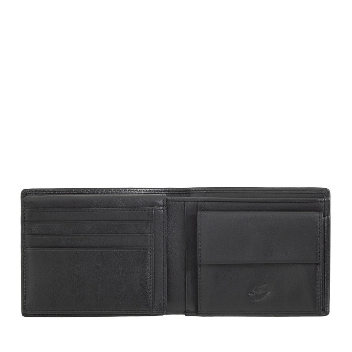 Nuvola Pelle Portafoglio Uomo Classico in Pelle con Portamonete, Portafogli in Vera Pelle Porta Carte di Credito, Porta Documenti e Banconote