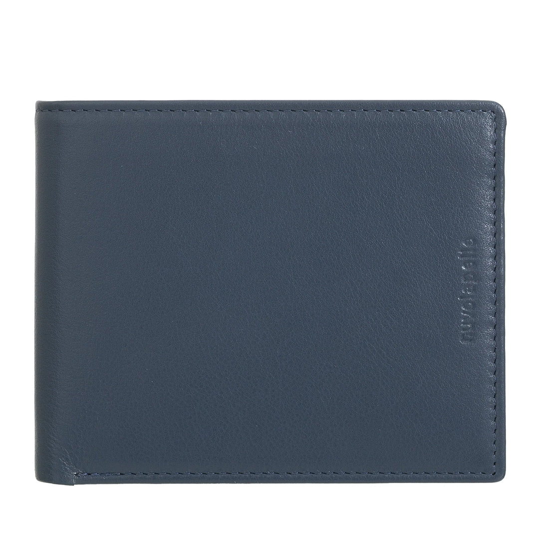 Portefeuille pour homme Nuvola Pelle Slim en cuir Nappa avec porte-monnaie, emplacements pour cartes de crédit et billets